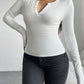 Quarter Button Long Sleeve T-Shirt