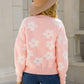 Floral Dropped Shoulder Button-Up Cardigan