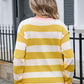 Striped Round Neck Dropped Shoulder Sweater