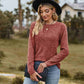 Ribbed Round Neck Long Sleeve Tee