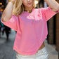 Plus Size Half Button Dropped Shoulder T-Shirt