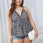 Plus Size Plaid Halter Neck Cami