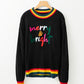 MERRY & BRIGHT Ribbed Round Neck Sweater