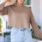 Round Neck Drop Shoulder Long Sleeve Top