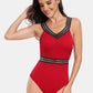 V-Neck One-Piece Swimwear