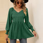 V-Neck Lantern Sleeve Blouse