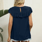 Spliced Lace Ruffled Blouse