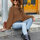 Round Neck Ribbed Trim Sweater