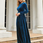 Tie Front Round Neck Long Sleeve Maxi Dress