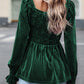 Smocked Ribbed Velvet Babydoll Top