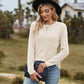 Ribbed Round Neck Long Sleeve Tee