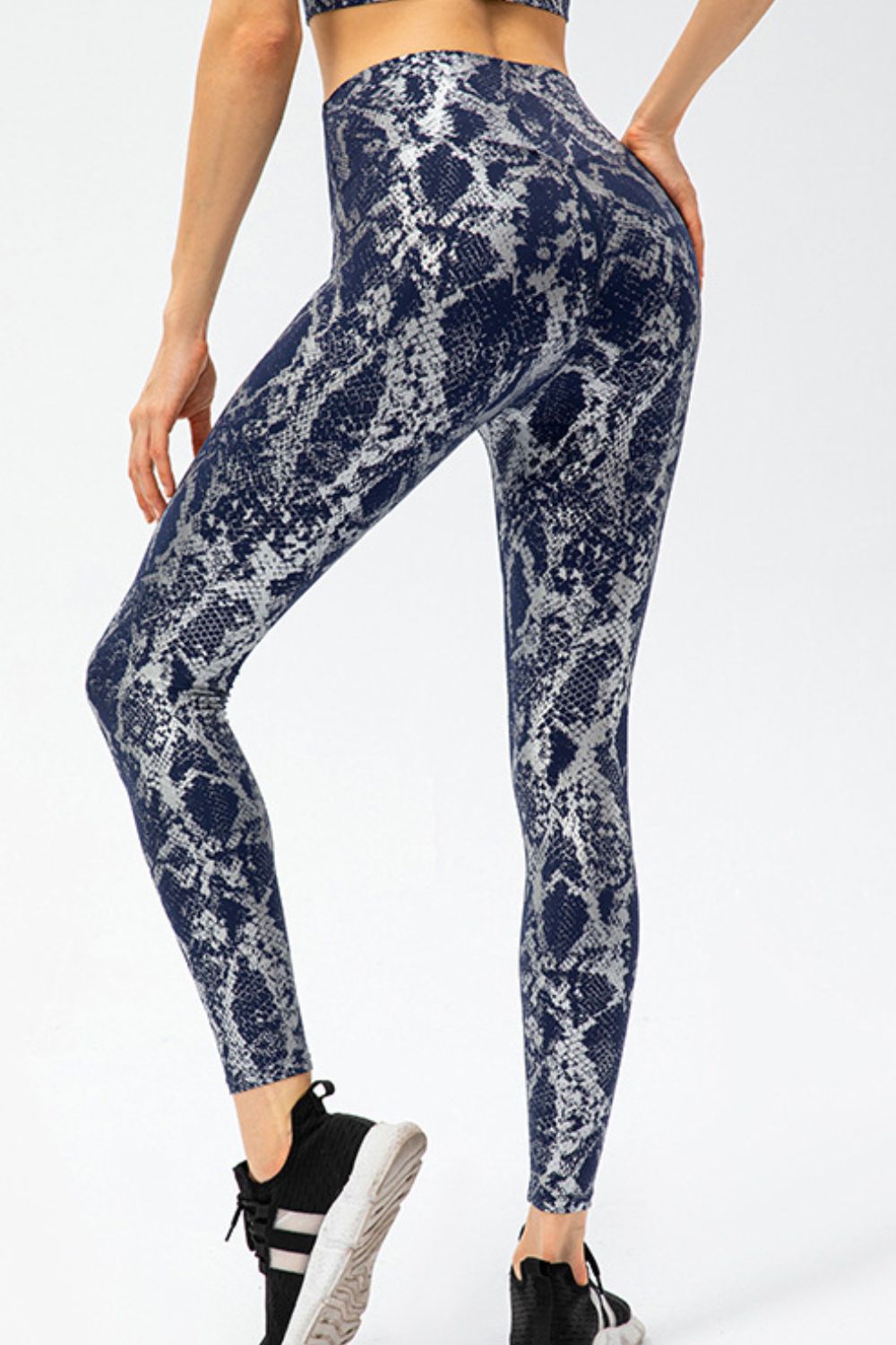 Snakeskin Slim Fit Wide Waistband Long Leggings