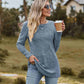 Ribbed Round Neck Long Sleeve Tee