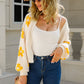 Floral Open Front Fuzzy Cardigan