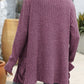 Open Front Long Sleeve Ribbed Cardigan