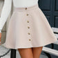 Buttoned Corduroy Mini Skirt