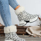 Side Zipper Leopard Platform Boots