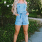 Tied Spaghetti Strap Denim Romper