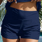 Ruched Mid-Rise Waist Swim Shorts