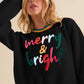 MERRY & BRIGHT Ribbed Round Neck Sweater