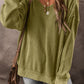 Textured Round Neck Long Sleeve Sweatshirt