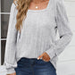 Square Neck Long Sleeve Blouse