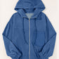 Drawstring Zip Up Long Sleeve Hooded Jacket