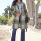 Double Take Full Size Plaid Button Up Lapel Collar Coat