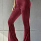 Ribbed High Waist Flare Pants