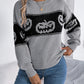 Pumpkin Round Neck Long Sleeve Sweater