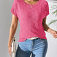 Round Neck Short Sleeve Knit Top