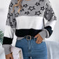 Star Contrast Round Neck Sweater