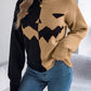 Contrast Round Neck Long Sleeve Sweater