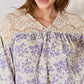 Hailey & Co Full Size Lace Detail Printed Blouse