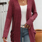 Open Front Long Sleeve Ribbed Cardigan