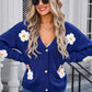 Angel Wings Crochet Flower Button Up Cardigan