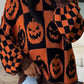 Exposed Seam Pumpkin Round Neck Long Sleeve Sweater