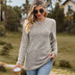 Ribbed Round Neck Long Sleeve Tee