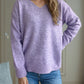 V-Neck Dropped Shoulder Long Sleeve Sweater