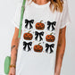 Pumpkin Round Neck Short Sleeve T-Shirt