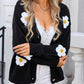 Angel Wings Crochet Flower Button Up Cardigan