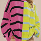 Striped Round Neck Long Sleeve Sweater