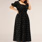 Plus Size Polka Dot Square Neck Dress