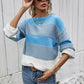 Striped Ribbed Trim Sweater