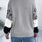 Star Contrast Round Neck Sweater