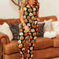 Pumpkin Printed Short Sleeve Top and Pants Pajama Set