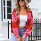 Striped Open Front Dropped Shoulder Cardigan