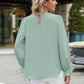 Round Neck Flounce Sleeve Top