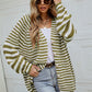 Striped Button Up Long Sleeve Cardigan