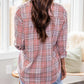 Plaid Collared Neck Long Sleeve Shirt